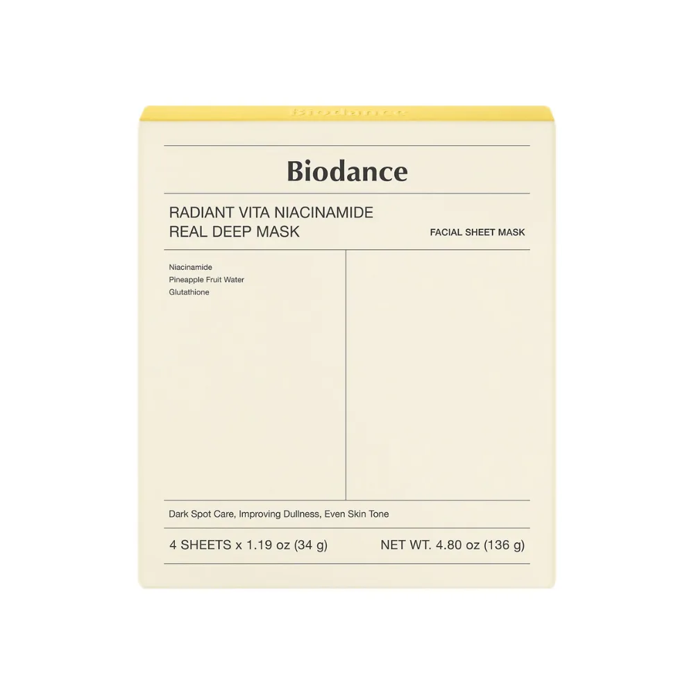 70-46.webp Biodance Radiant Vita Niacinamide Real Deep Mask Box of 4 - Image 1